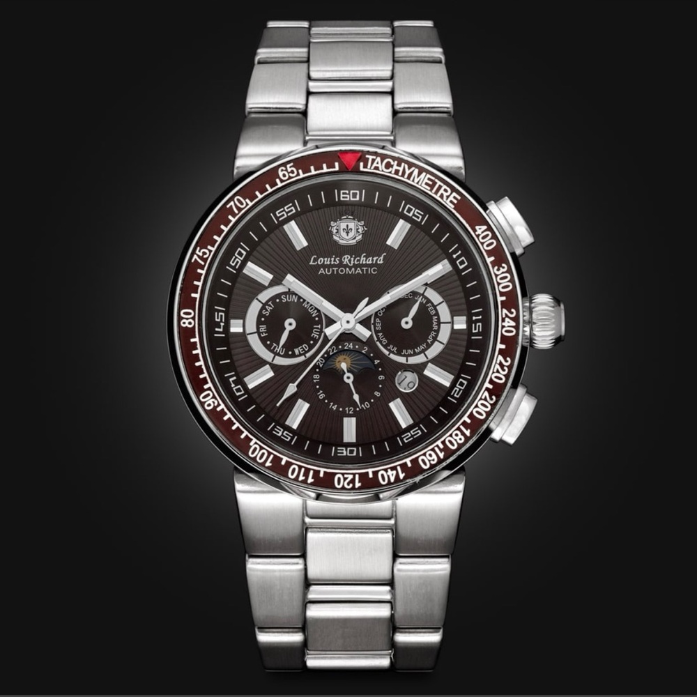 Louis Richard Silver Chronograph Watch